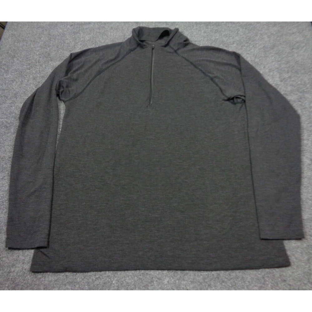 Lululemon Shirt Mens 2XL Gray 1/4 Zip Lightweight Metal‎ Vent Tech Adult
